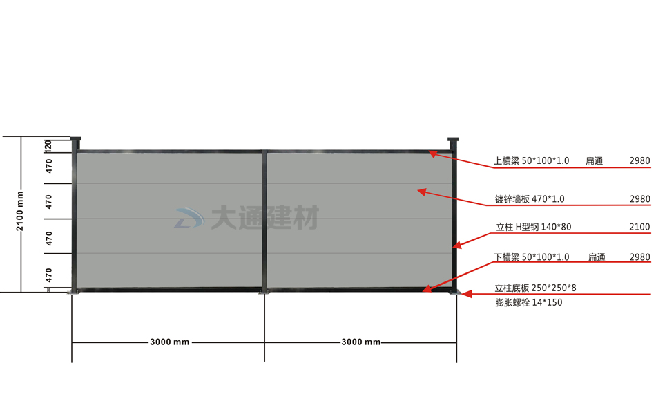 A類烤漆鋼圍擋 廣州款A(yù)2